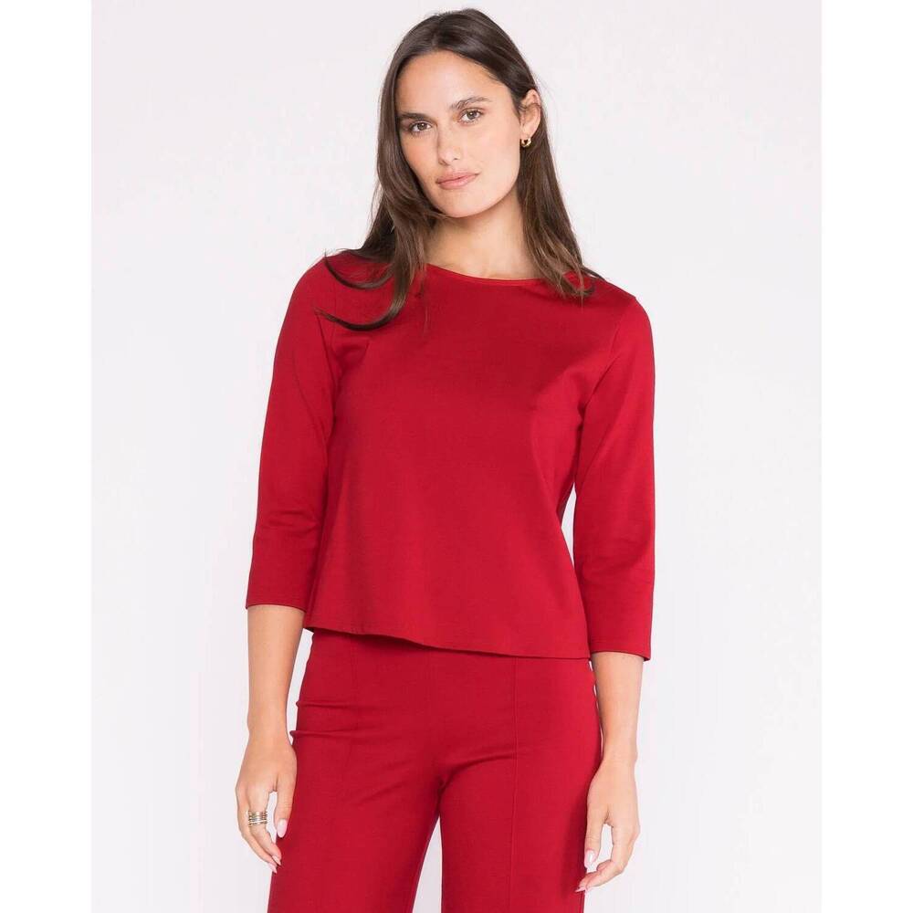 NEW RIPLEY RADER ponte knit top in red
